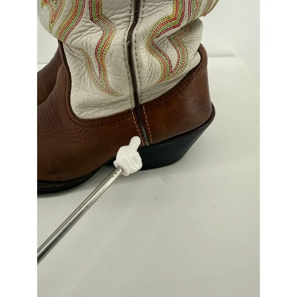 Tony Lama Mustang Beige Buckaroo RR2007L Western Cowgirl Boots Concerts Size 7.5